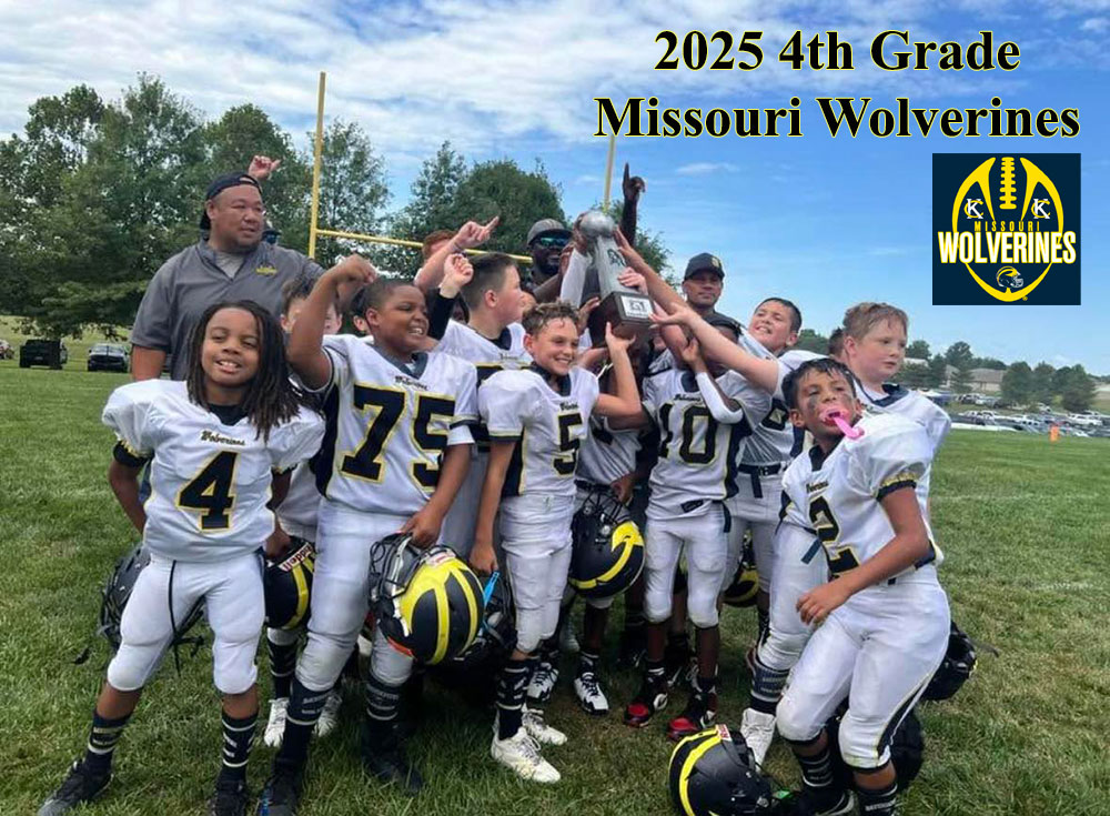 4th Grade Tackle Football for the Missouri Wolverines Youth Tackle and Flag Football Club in Kansas City Missouri