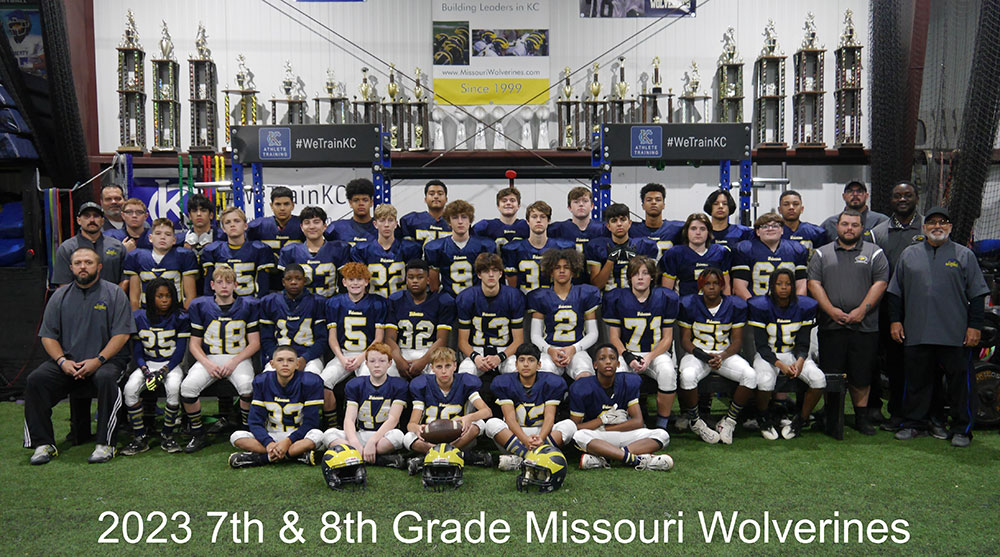 7th Grade Tackle Football for the Missouri Wolverines Youth Tackle and Flag Football Club in Kansas City Missouri