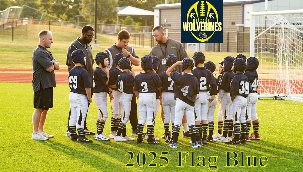 Flag Football (2nd Grade) for the Kansas City Missouri Wolverines Youth Flag Football Club for youth football players kindergarten 1st and 2nd Grades in both Kansas and Missouri