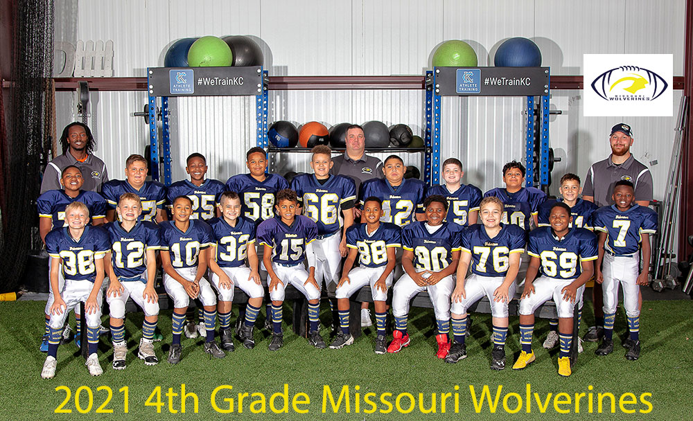 2021 Missouri Wolverines 4th Grade Tackle Football Team in Kansas City Missouri