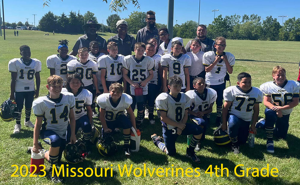 2023 Missouri Wolverines 4th Grade Tackle Football Team in Kansas City Missouri