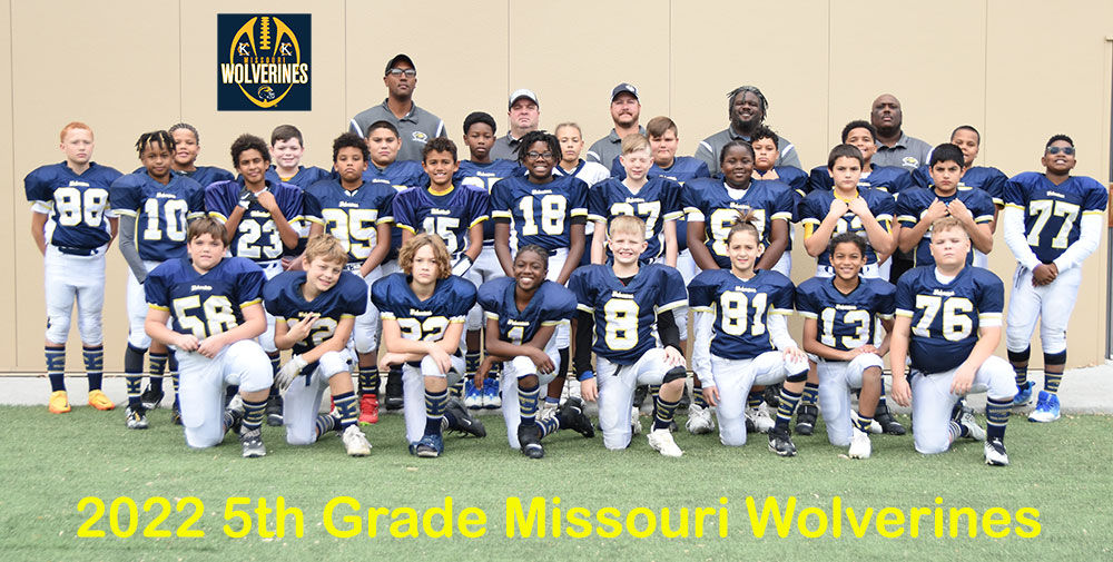 2022 Missouri Wolverines 5th Grade 11U Competitive Youth Tackle Football Team in Kansas City Missouri