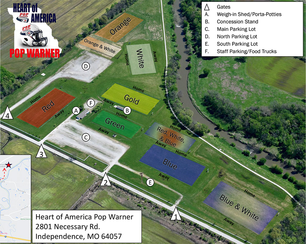 Heart of America Preseason Showcase Event in Independence Missouri participated by the Missouri Wolverines Youth Tackle and Flag Football Club in Kansas City Missouri