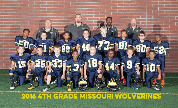 2016 Missouri Wolverines 4th Grade Tackle Team