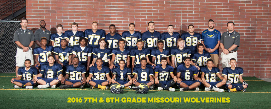 2016 Missouri Wolverines 7th & 8th Grade Tackle Team